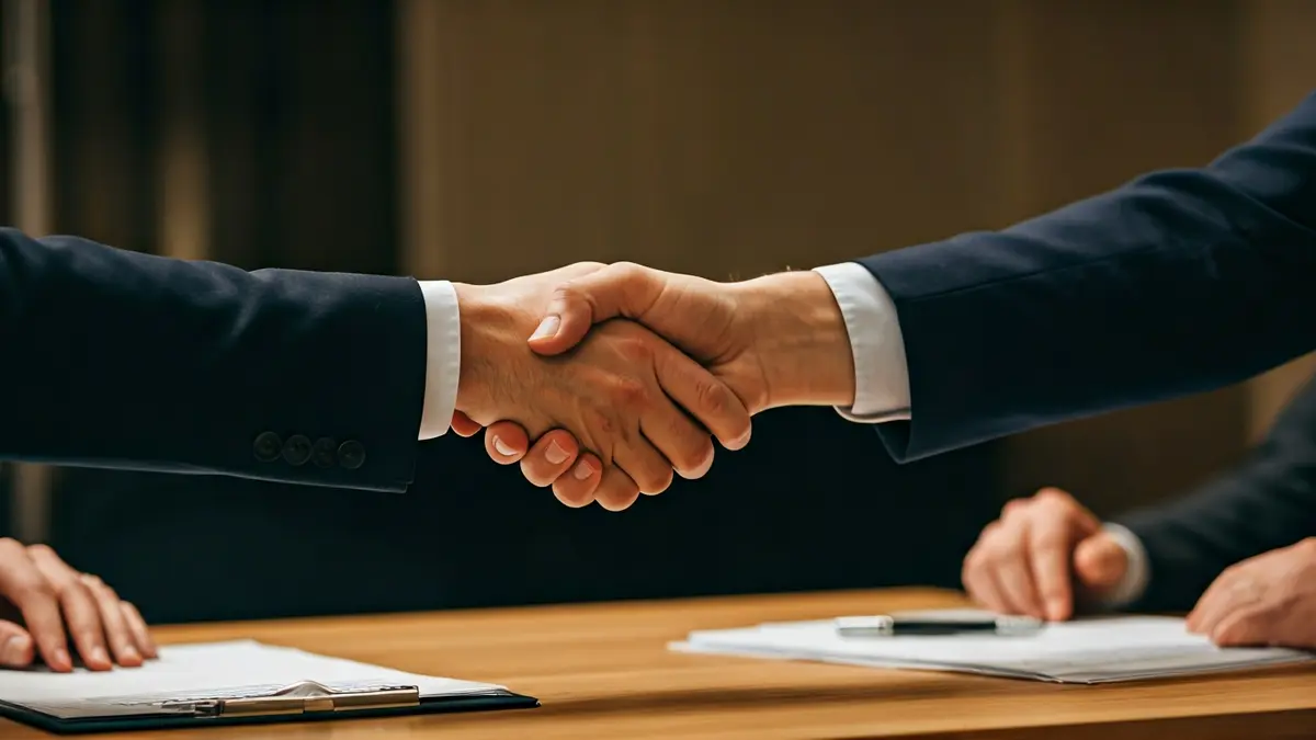 Imatge genèrica de mans encaixant en un context formal, simbolitzant un acord o una renúncia.