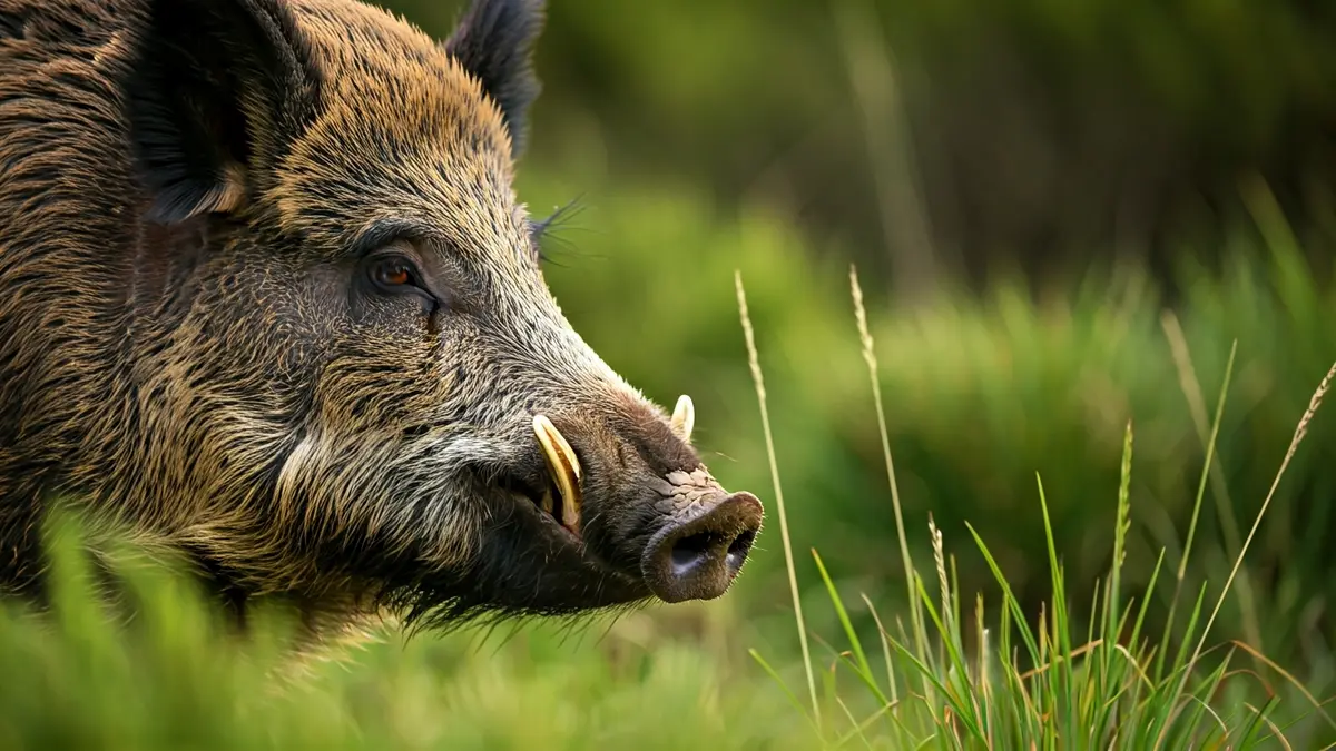 Image of a wild boar in its natural habitat.