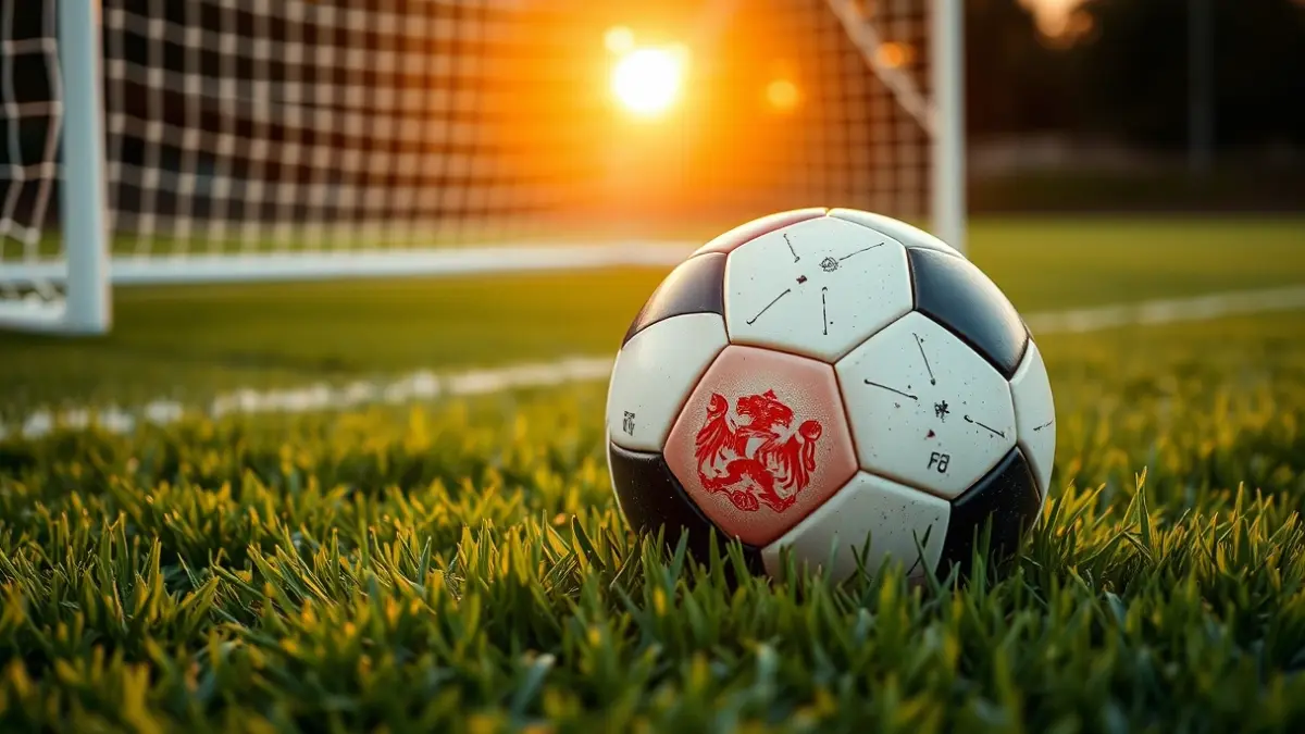Generic image of a soccer ball on a football pitch