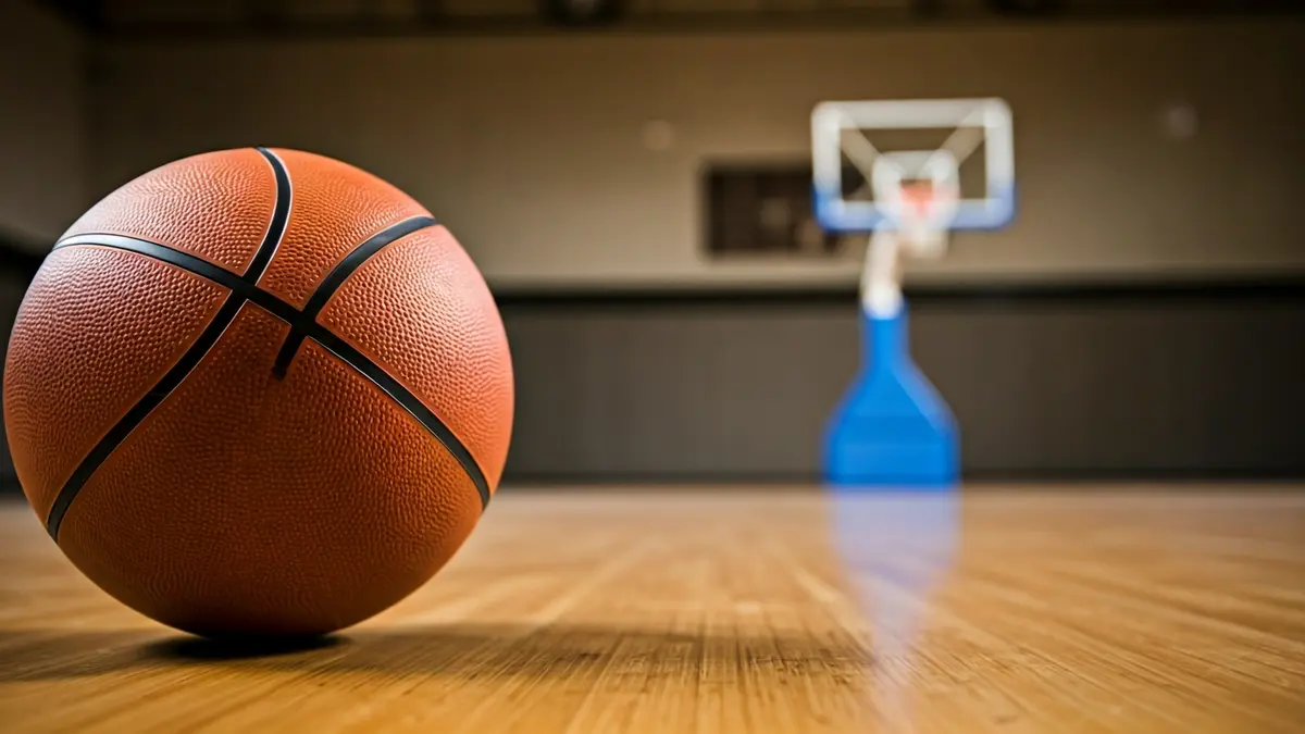 Generic image of a basketball on a court