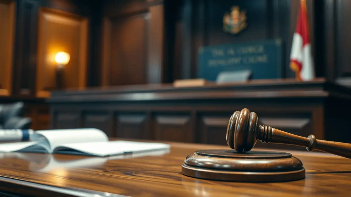 Imagen genérica de un mazo de juez sobre una mesa en un tribunal.