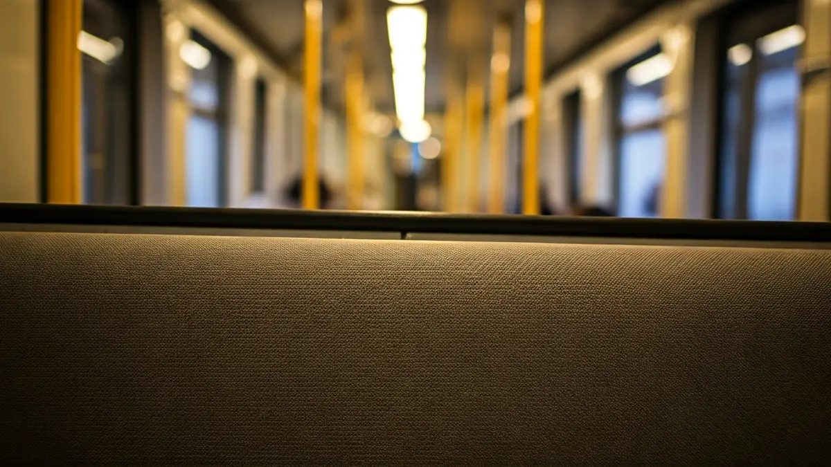 Imatge genèrica de l'interior d'un vagó de metro antic.