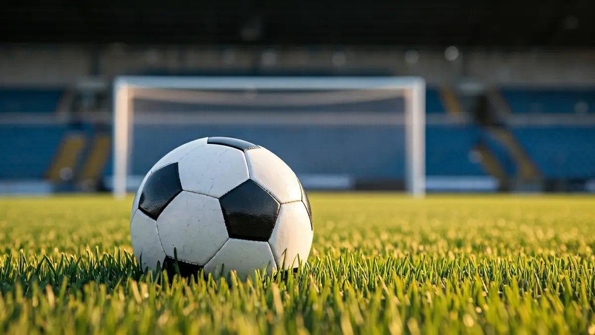 Imagen genérica de un balón de fútbol sobre el césped de un campo.