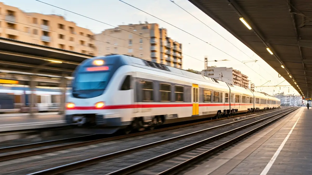 Imatge genèrica d'un tren de rodalies arribant a una estació.