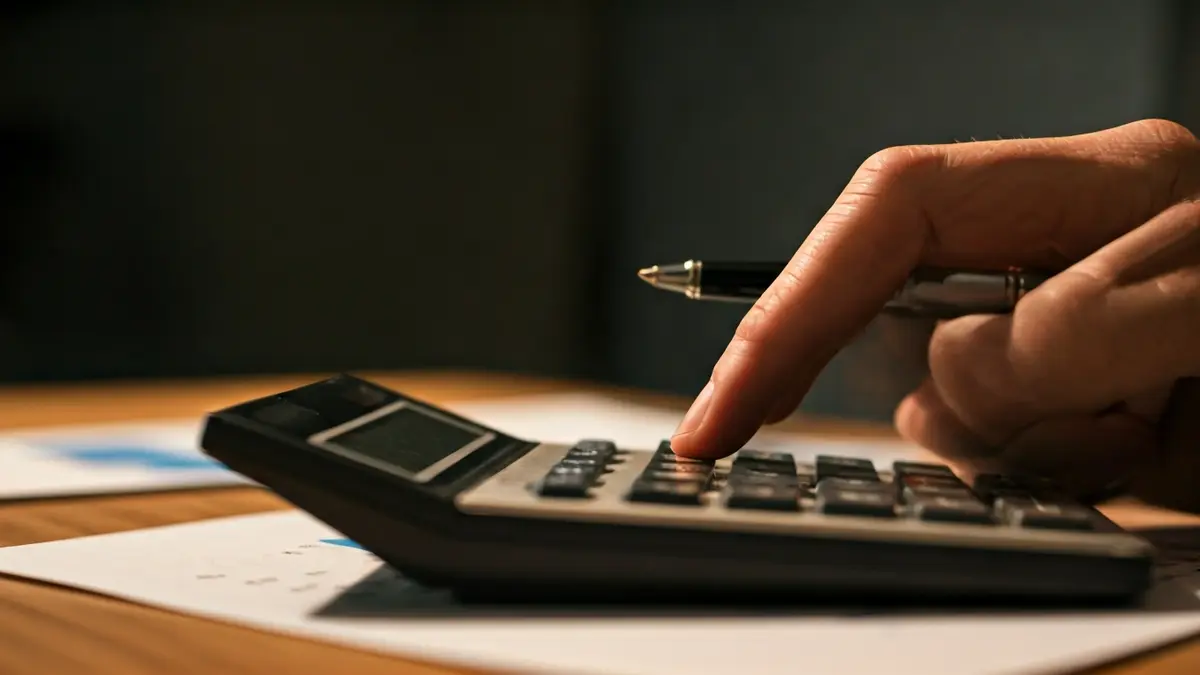 Generic image of a hand with a calculator and financial documents.
