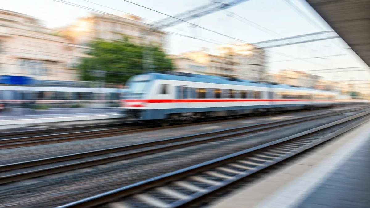 Generic image of a commuter train at a station.