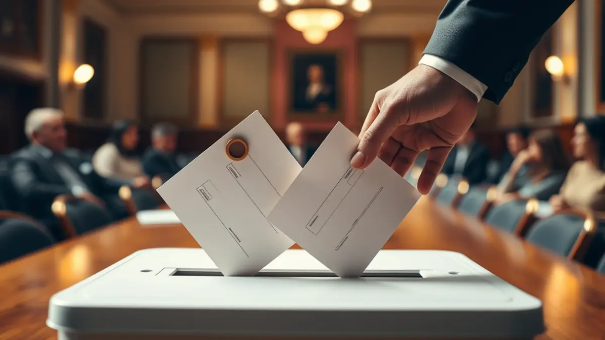 Imagen genérica de unas manos depositando un voto en una urna.