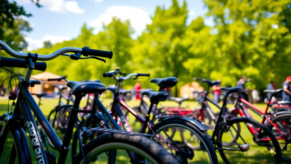 Generic image of bicycles in a natural setting, representing an outdoor sports activity.