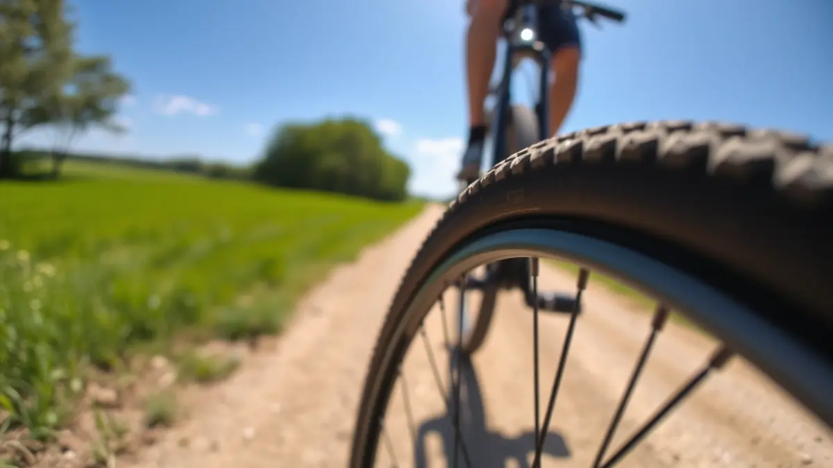 Generic image of a gravel bicycle tire on a dirt path.
