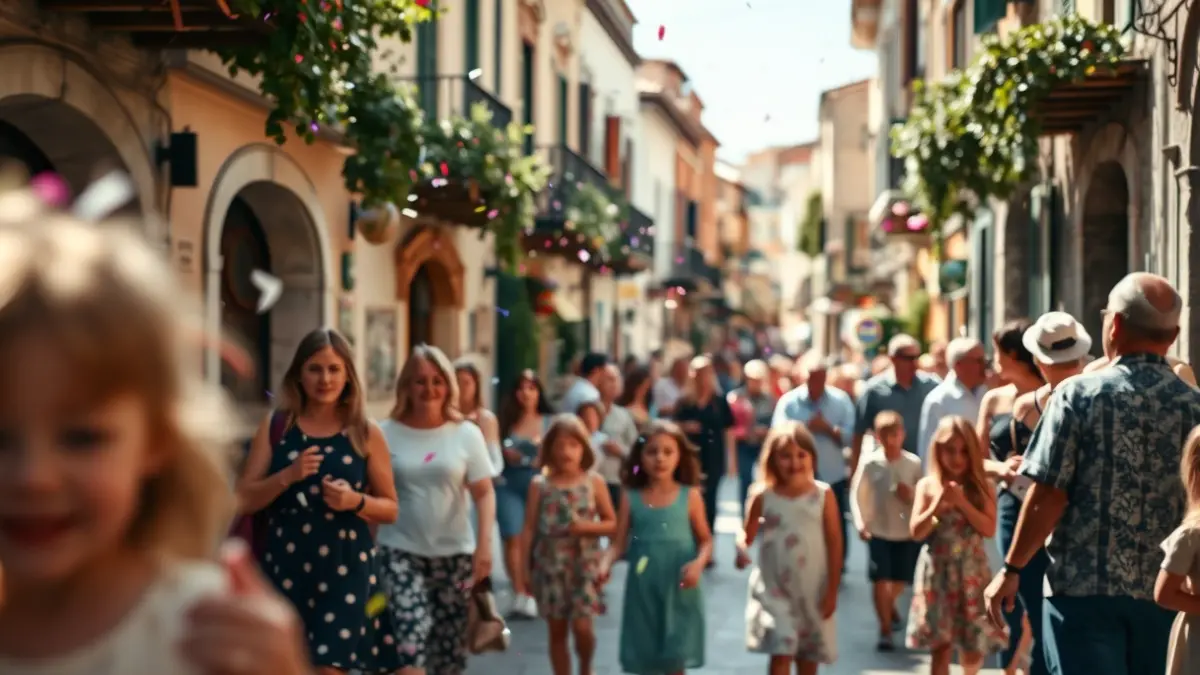 Generic image of a festive parade with people and confetti.