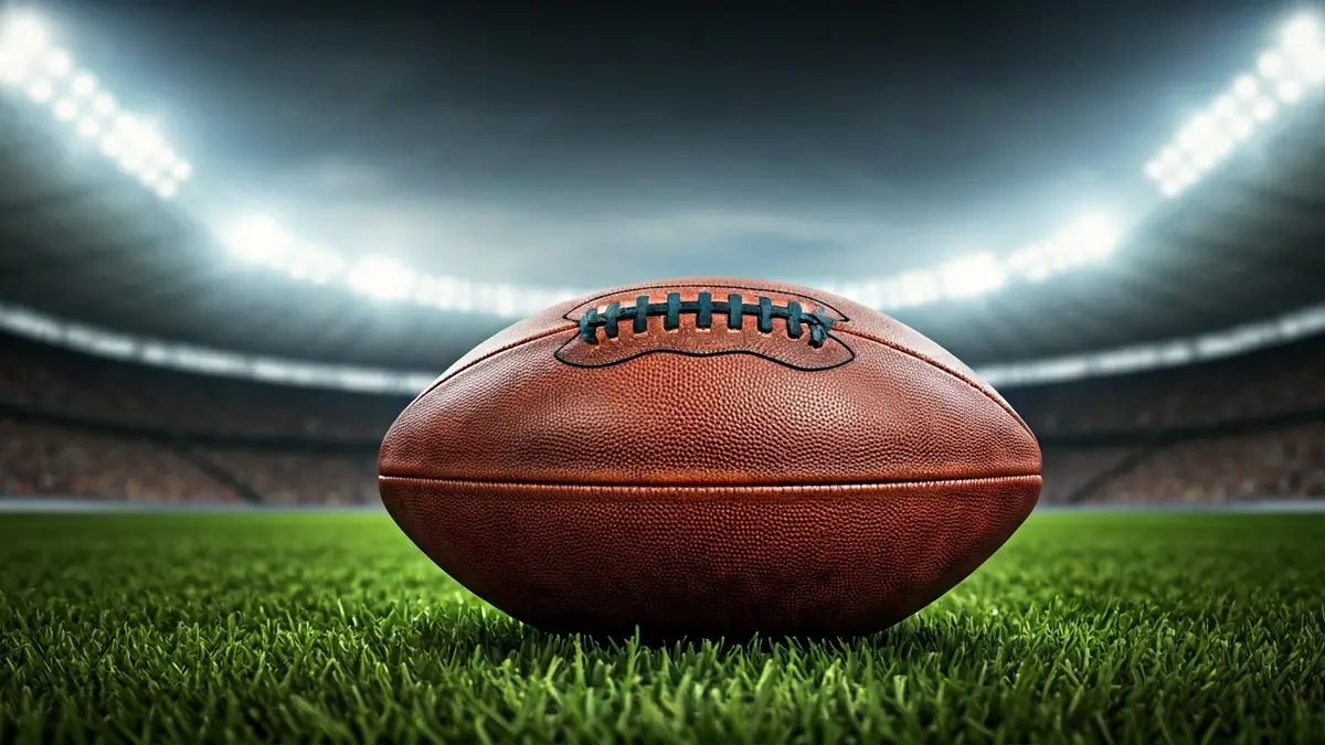 Imagen genérica de un balón de fútbol antiguo sobre el césped de un campo.