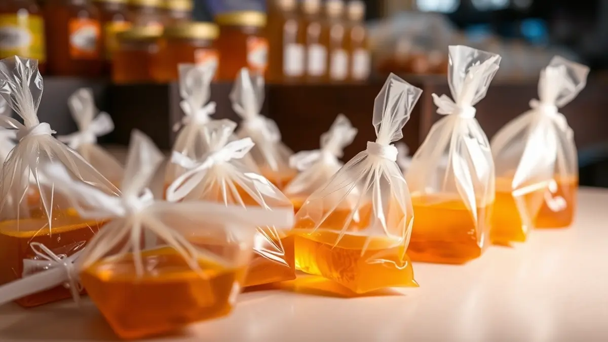 Imatge de sobres de mel confiscats durant una investigació a Barcelona.