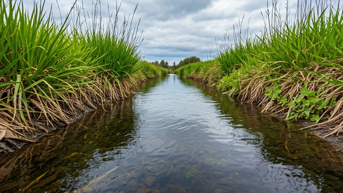 Imatge genèrica d'aigua contaminada en una riera.