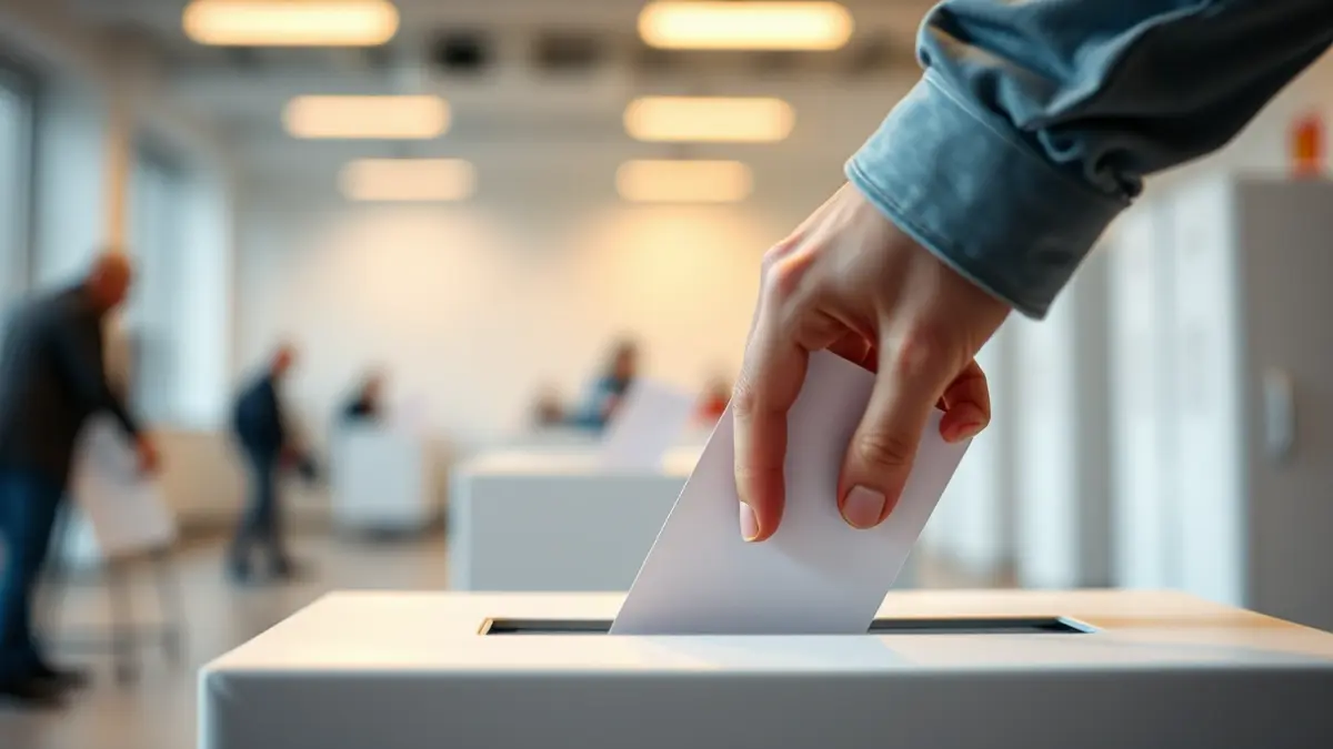 Imagen genérica de una urna electoral con una mano depositando un voto.