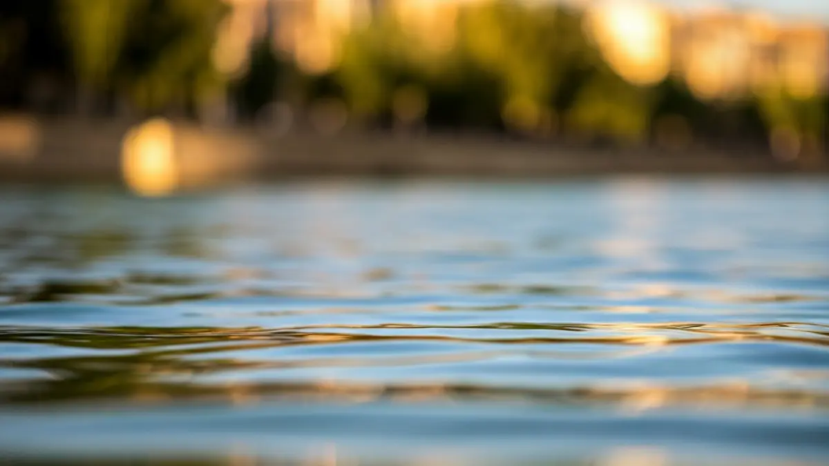 Imatge genèrica de la superfície d'un riu amb un lleuger onatge.