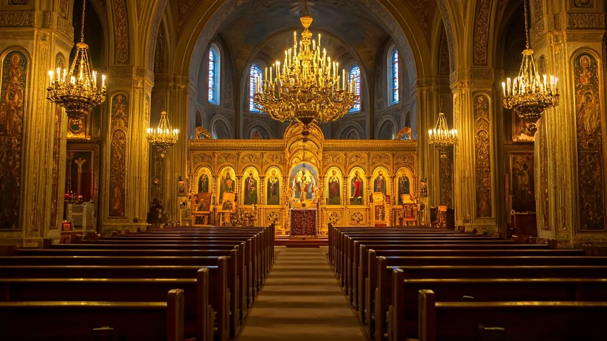Generic image of the interior of a Coptic Orthodox church.