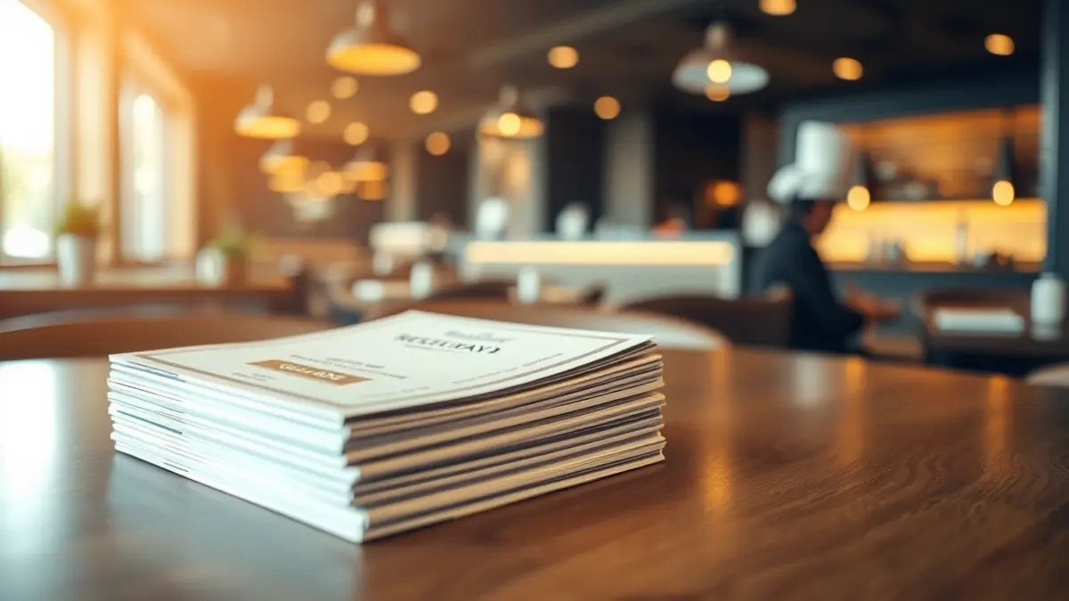 Imatge genèrica d'una guia de restaurants sobre una taula de fusta.