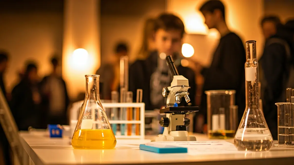 Imatge genèrica d'equipament científic en una fira de ciència.