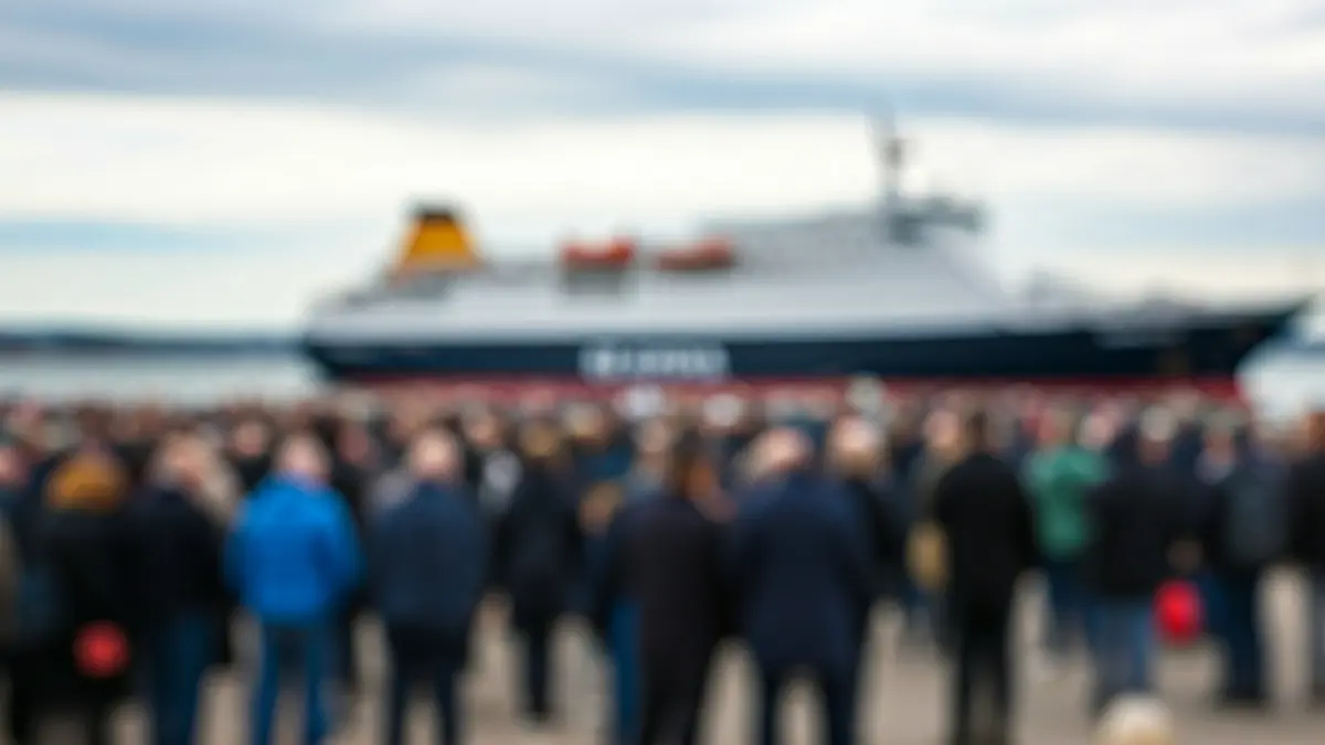 Imatge genèrica d'una multitud acomiadant una flotilla al port de Barcelona.