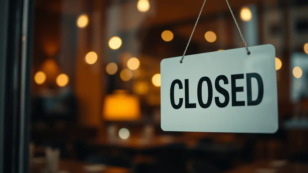 Imagen genérica de un cartel de 'Cerrado' en un restaurante.