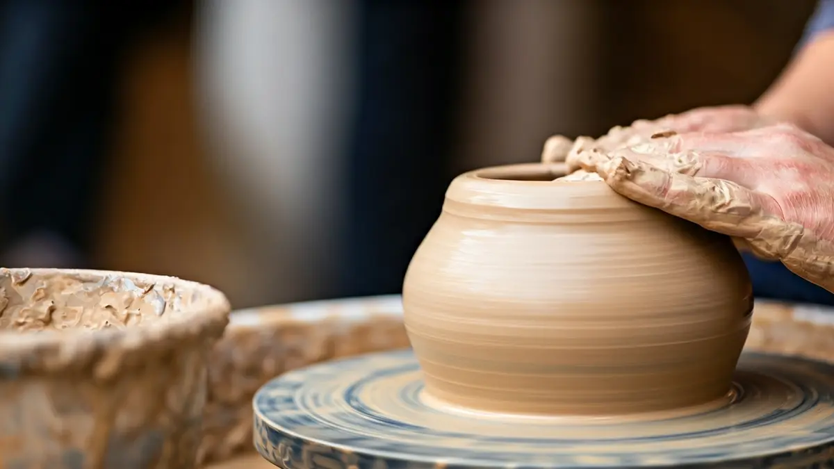 Imagen genérica de un alfarero trabajando el barro en el torno.