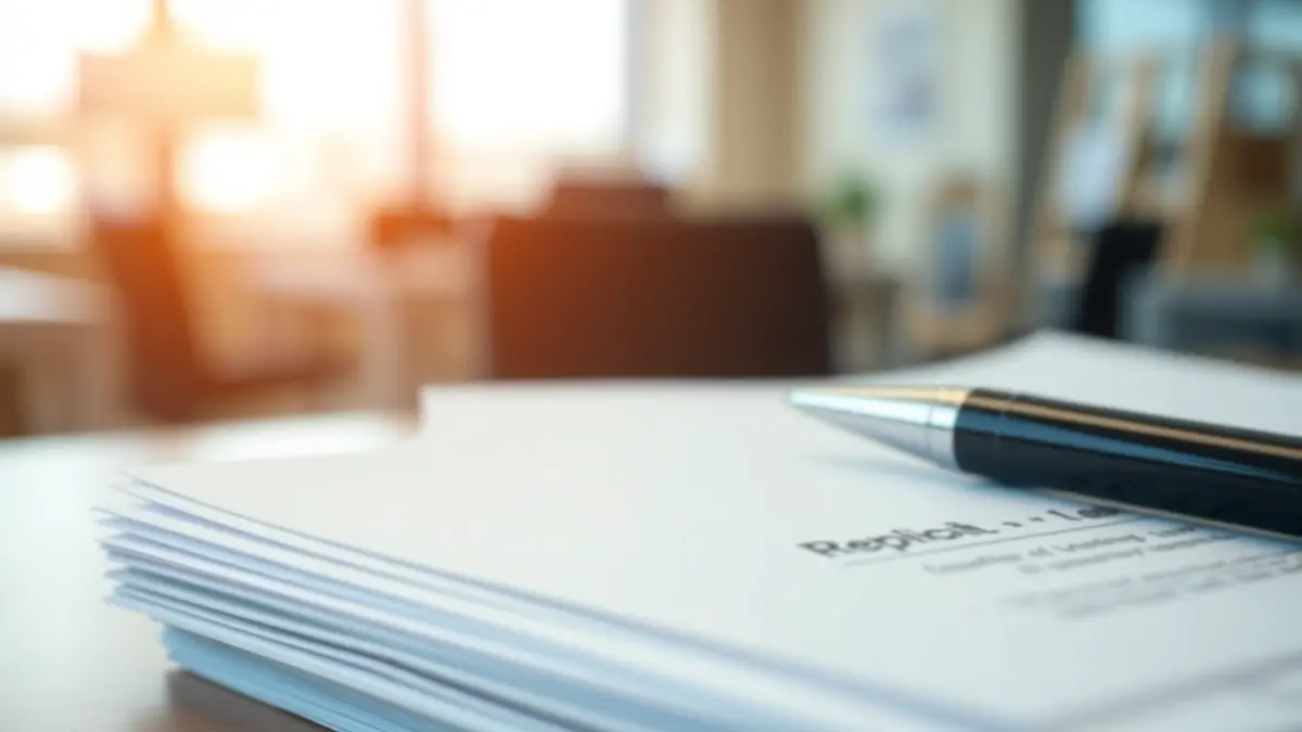 Documentos oficiales y un bolígrafo, simbolizando la burocracia y la regulación.