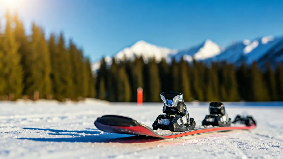 Imagen genérica de un esquí sobre nieve fresca con montañas al fondo.