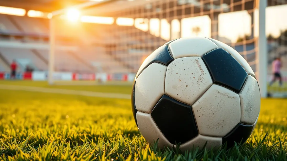 Generic image of a soccer ball on the grass of a sports field.
