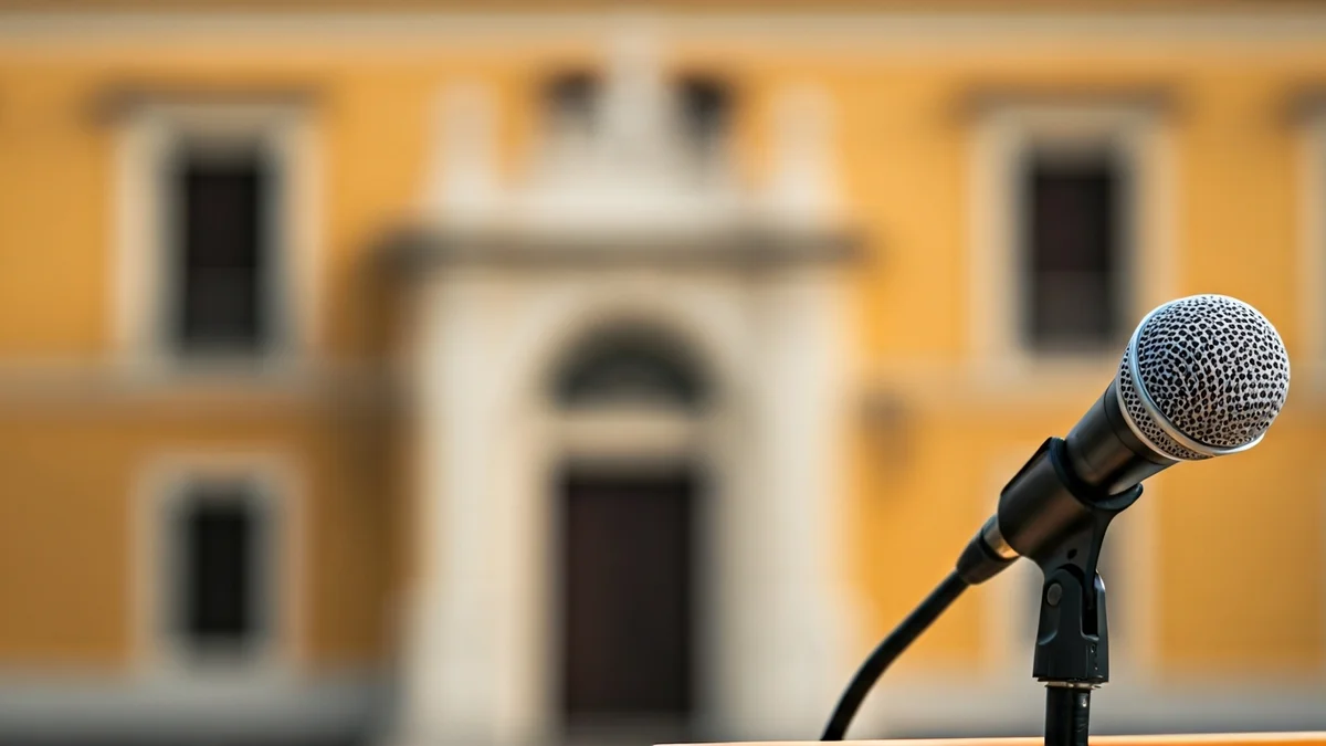 Imatge genèrica d'un micròfon en un faristol, simbolitzant la comunicació institucional i l'escolta ciutadana.