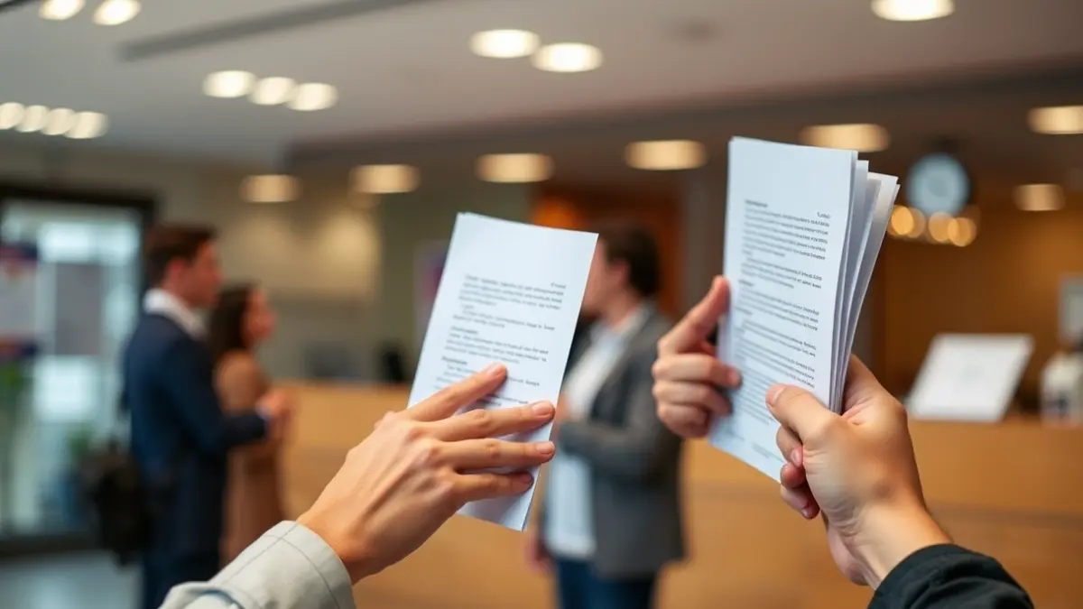 Imatge genèrica de mans sostenint documents en un entorn administratiu.