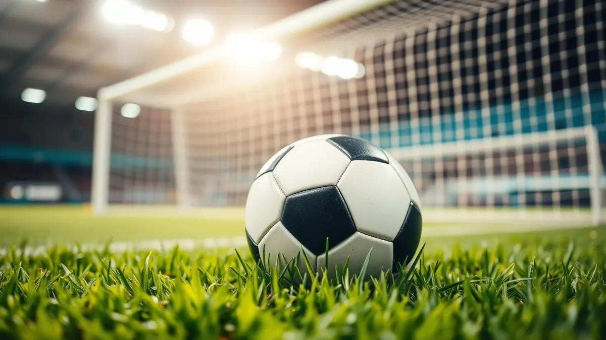 Imatge genèrica d'una pilota de futbol sobre gespa natural en un camp esportiu.