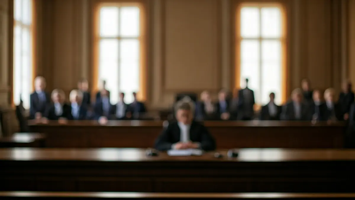 Imatge genèrica d'una sala de judicis amb el banc del jutge.