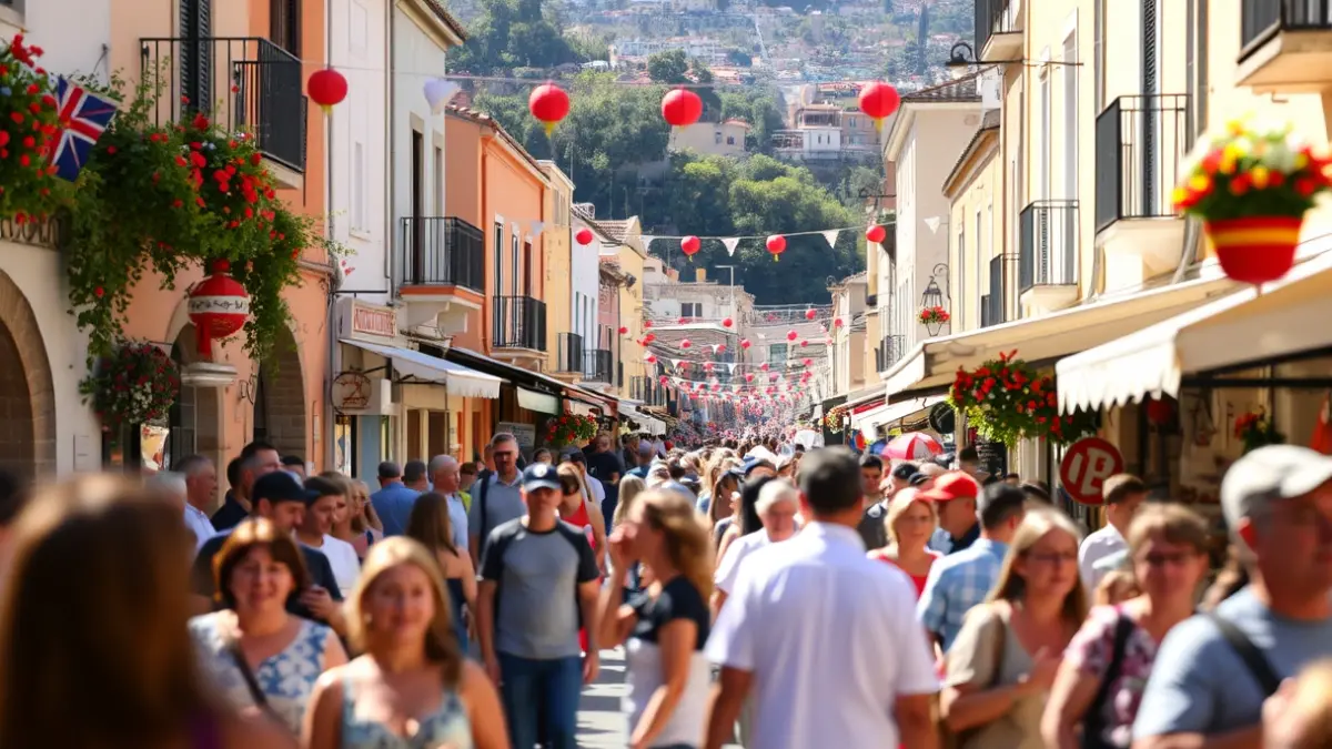 Generic image of a local fair or festival with people and decorations.