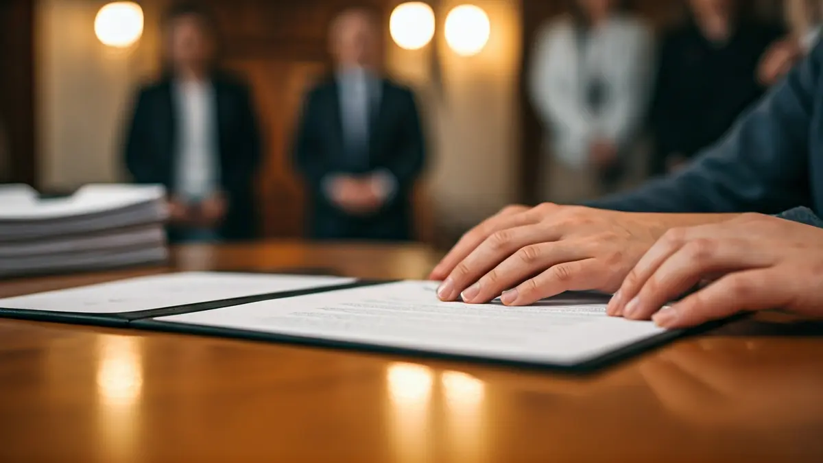 Generic image of hands signing an official document, symbolizing a financial agreement.