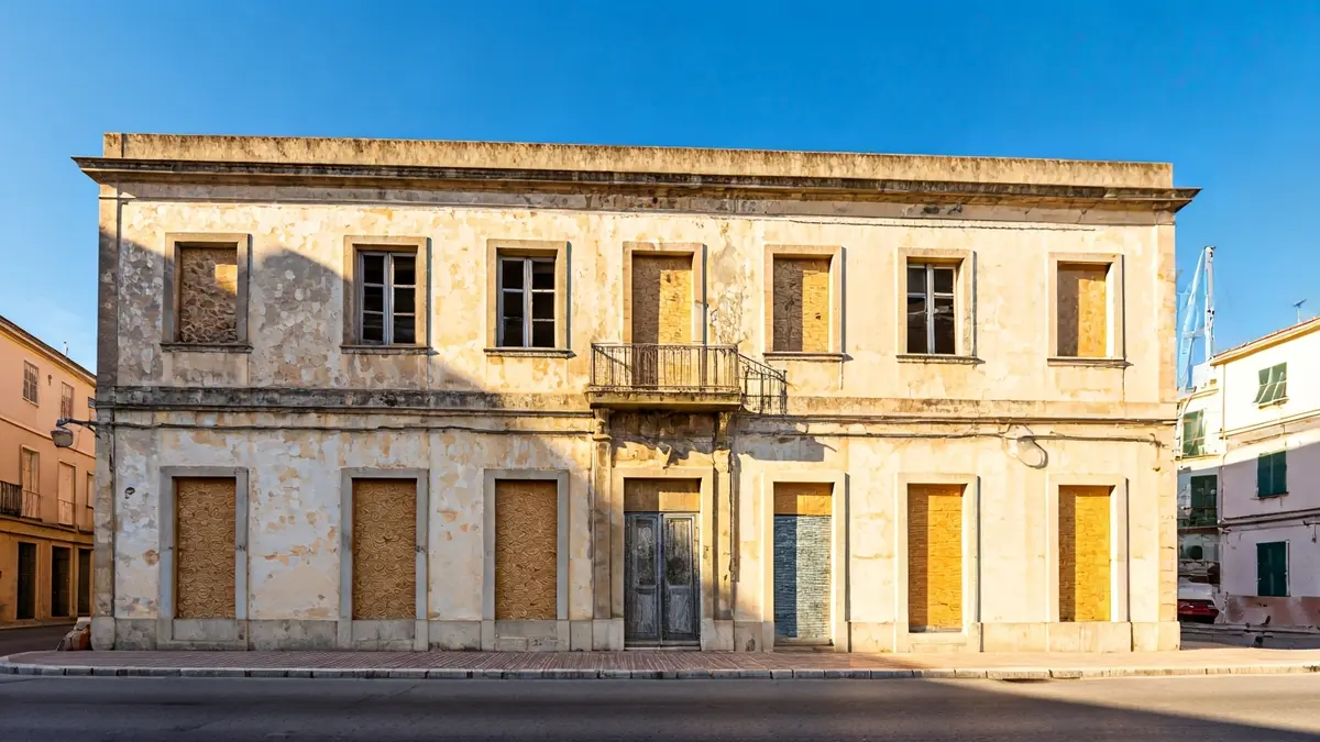 Generic image of an old disused building with boarded-up windows.