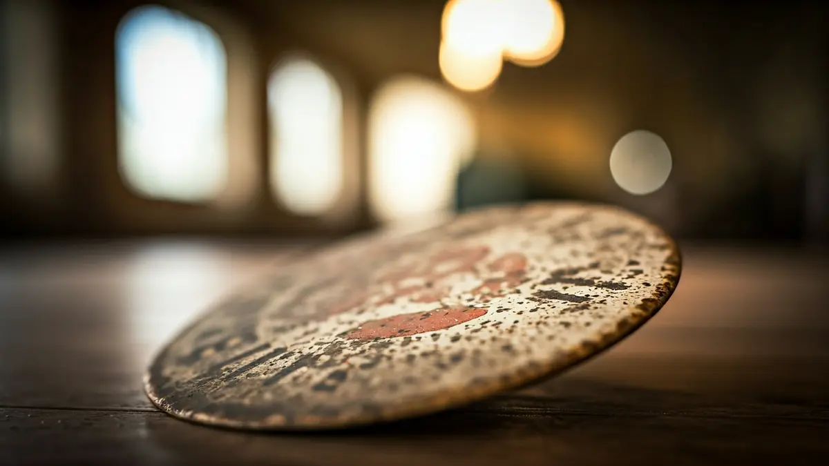 Image of an old porcelain sign with faded letters, in a railway museum.