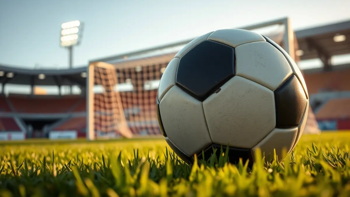 Generic image of a soccer ball on a grass field.