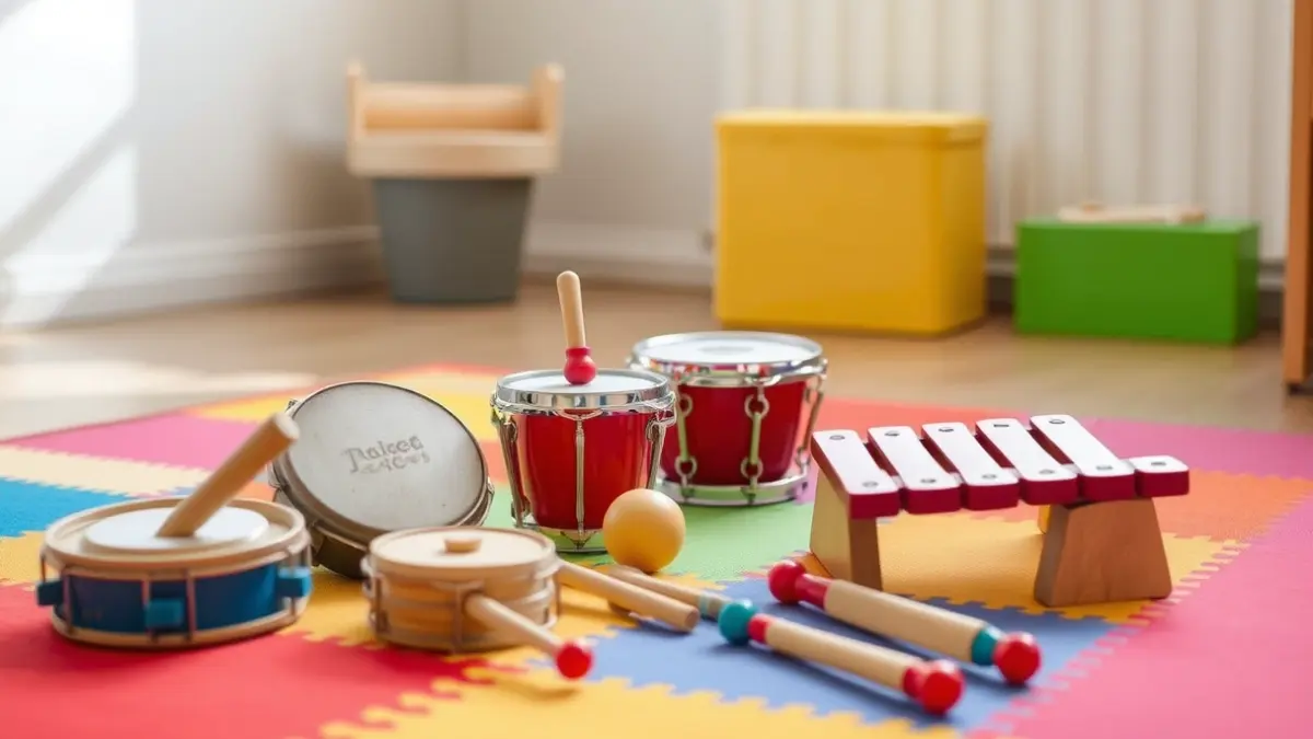 Generic image of musical instruments for children in a play area.