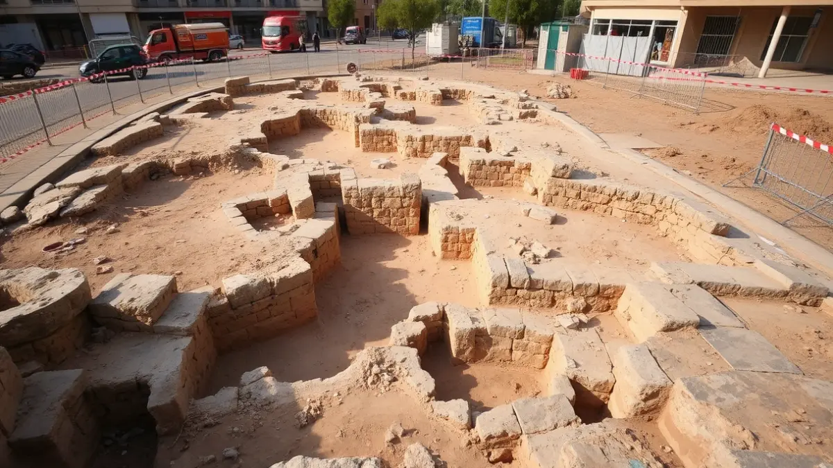 Image of archaeological remains discovered in an urban excavation.