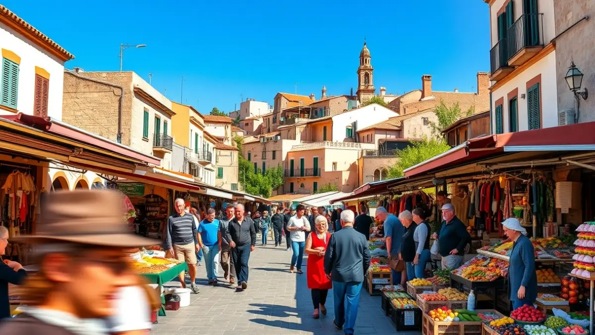 Imagen genérica de un mercado de artesanía en un pueblo mediterráneo.