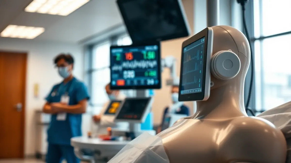 Imatge genèrica d'equipament de simulació mèdica en un hospital.