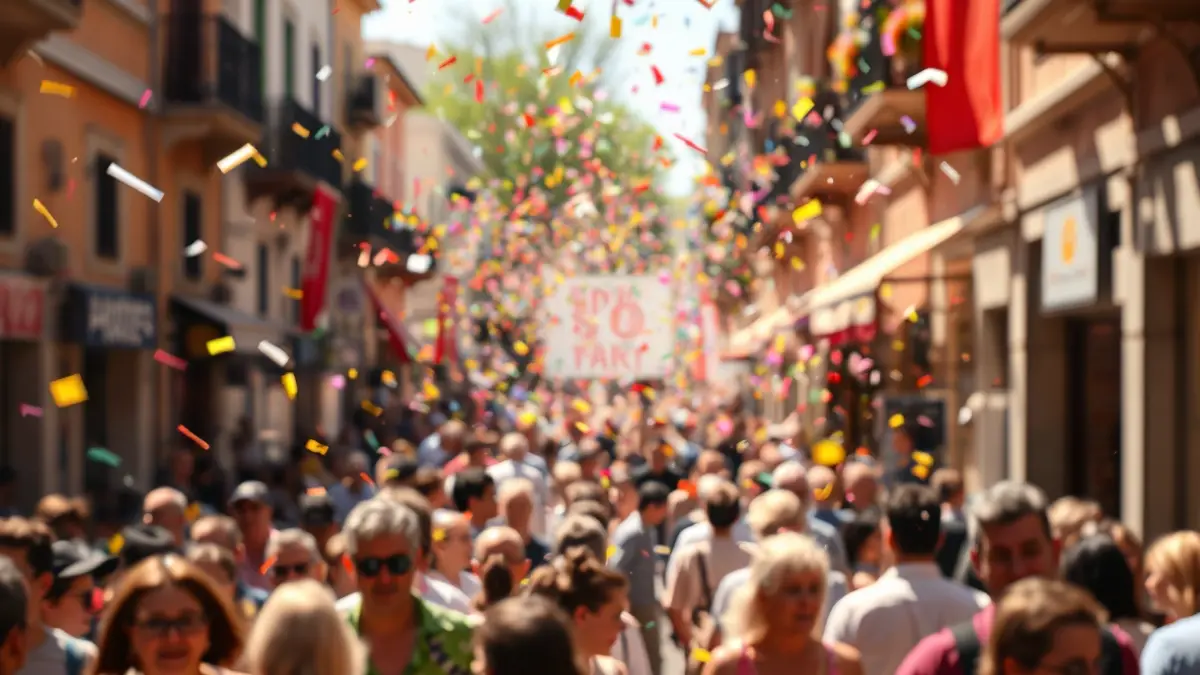 Imatge genèrica d'una celebració festiva amb gent i confeti.