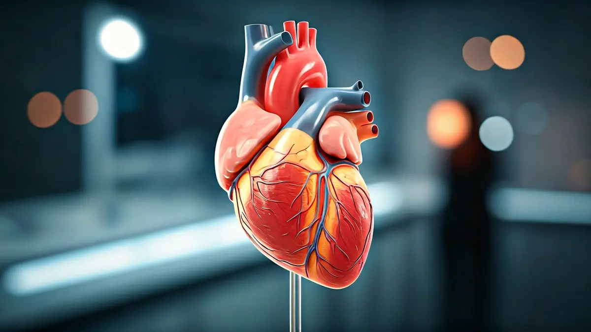 Generic image of a human heart modeled with bioengineering in a laboratory.