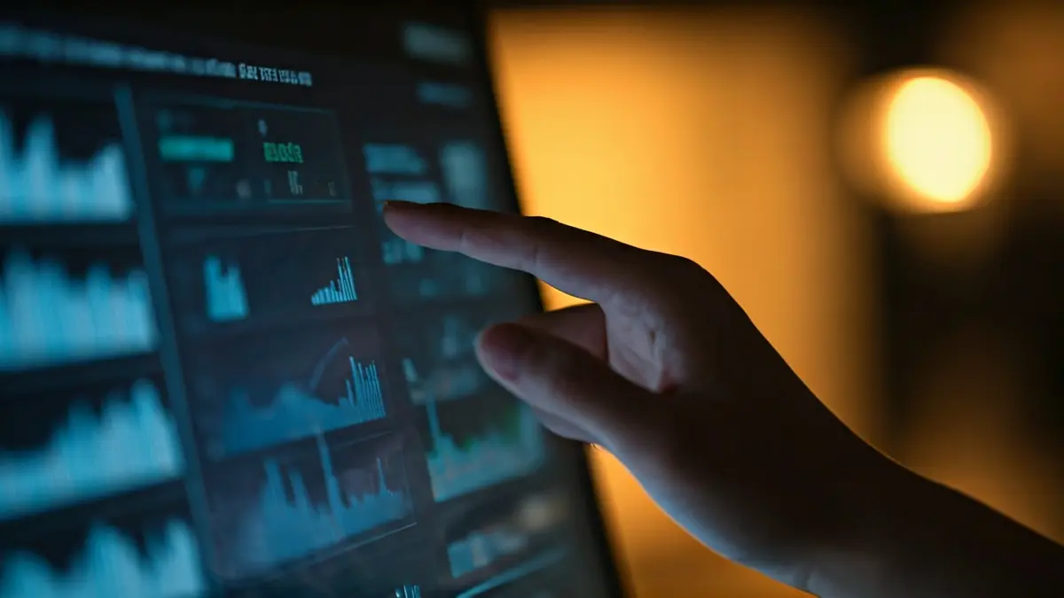 Imatge genèrica d'una pantalla digital amb dades econòmiques i gràfics.