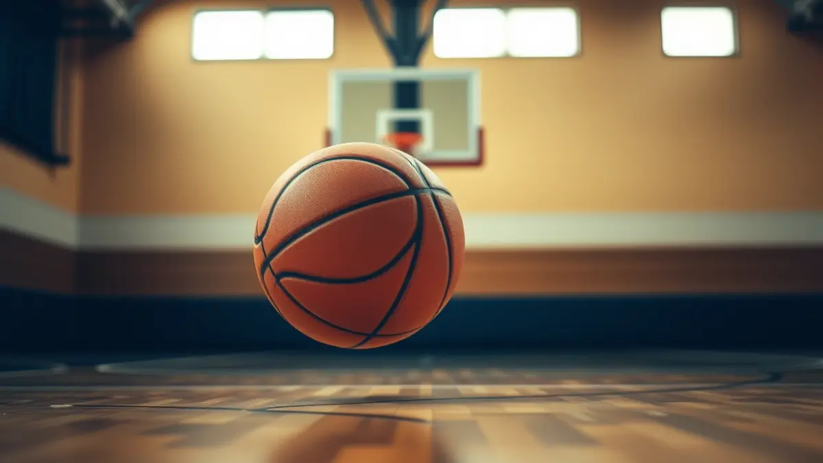 Imagen genérica de un balón de baloncesto en una cancha.