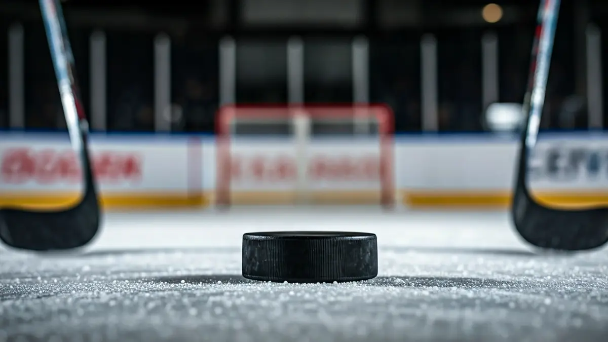 Imagen genérica de un disco de hockey sobre patines en una pista