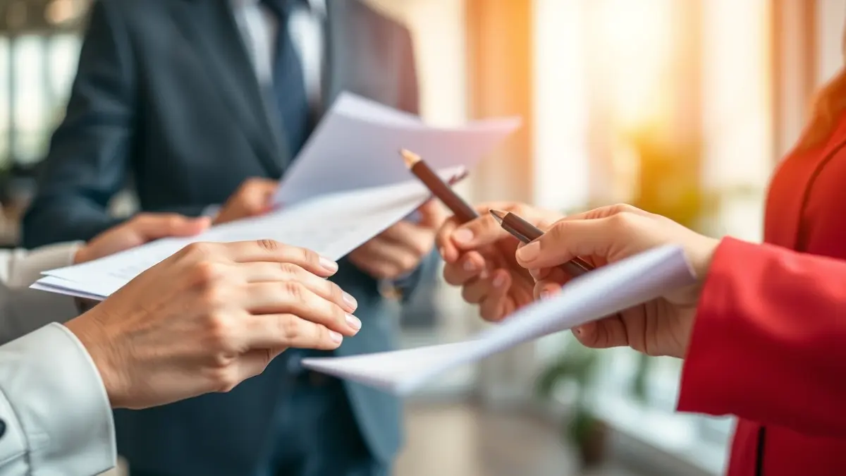 Imagen genérica de manos sosteniendo documentos, simbolizando trámites administrativos.