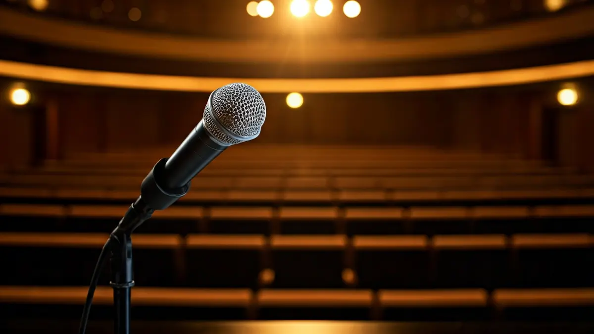 Imatge genèrica d'un micròfon en un faristol, simbolitzant un anunci polític.