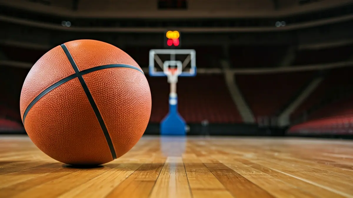 Imagen genérica de un balón de baloncesto en una cancha.
