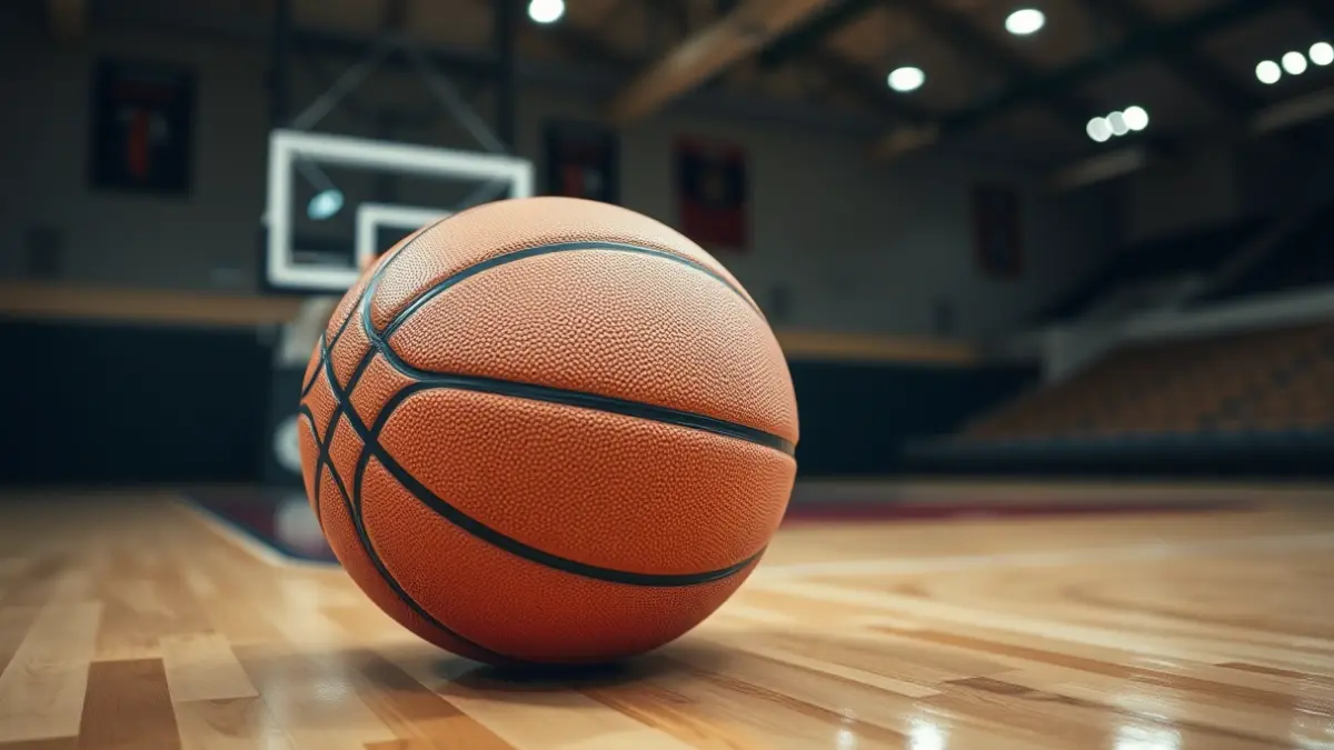 Imatge genèrica d'una pilota de bàsquet en una pista.